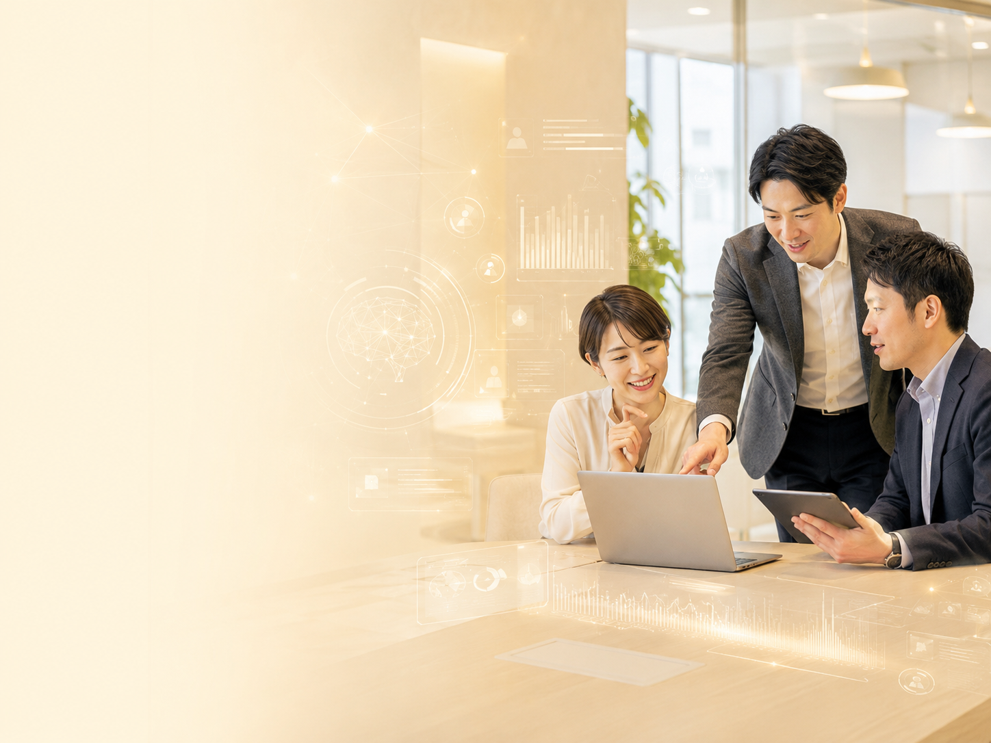 生成AI導入について相談するビジネスチーム