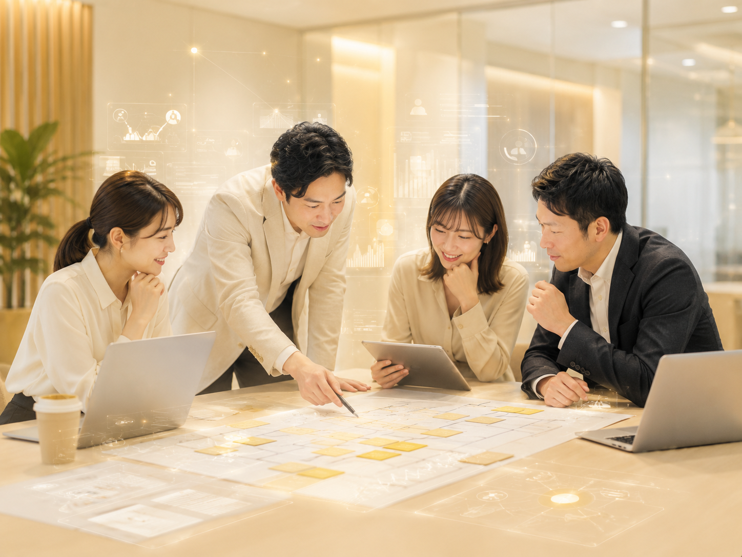 生成AI導入ロードマップを検討する打ち合わせの様子